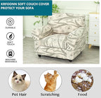 KRFOONN 2 Piece Couch Chair Cover Printed Sofa Covers Couch Covers Stretch Armchair Sofa Couch Slipcovers Furniture Protector with Elastic Bottom for Living Room (Armchair, 54)