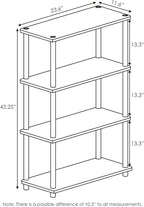 Furinno Turn-N-Tube 4-Tier Multipurpose Shelf Display Rack, Round Tubes, Dark Cherry/Black