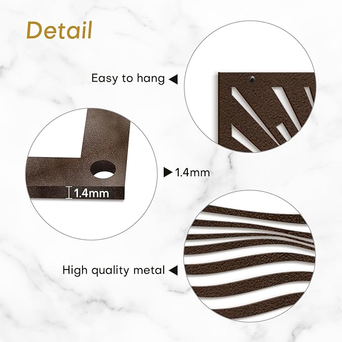 SIGNLEADER Metal Wall Art Decor Moons in Landscape Minimalist Modern Abstract Wall Sculpture Hangings Home Decoration for Living Room, Bedroom, Bathroom, Kitchen, Outdoor - 30" Bronze