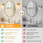 1 Light Modern Bathroom Light Fixtures Over Mirror, Brass Finish Vanity Lights for Bathroom Wall Sconces with Clear Glass Shades, E26 Socket (Bulbs Not Included)