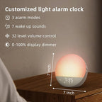 Sunrise Alarm Clock White Noise Machine: Natural Wake Up Light - Dimmable Clock with Bluetooth Speaker for Bedroom - 25 Sleep Sounds for Baby Adults Kids Cocoa