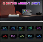 Cabilock Projection Alarm Clock for Bedroom Ceiling, 180° Rotatable Time Projector with 10 Colors RGB Night Light, Digital Led Display Clock with USB Type C Charger Port for Elderly Heavy Sleepers