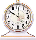 rnuie Desk Clock for Table Decor, Retro Mantel Clock Battery Operated for Fireplace Mantel, Living Room, Bedroom, Office, Desktop Decoration(White)