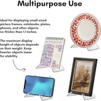 Americanflat Acrylic Easel Stand - 4" Tabletop Easel and Plate Stand - Set of 4 - Lightweight Display Holders for Photos, Cards, Frames, Books, Magazines, Albums - Home or Office Decor
