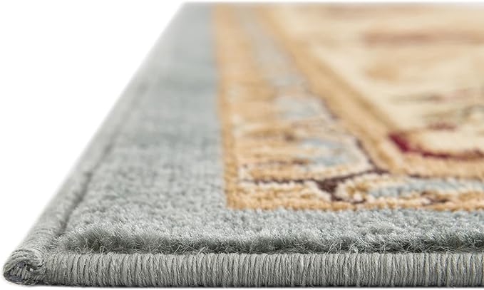 Rugs.com Chateau Collection Rug – 3' x 16' 5 Runner Light Blue Medium Rug Perfect for Hallways, Entryways