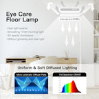 STERREN 76" Led Floor Lamp, 120W White Modern Free-Standing Lamp,9100LM Dimmable Full Spectrum Eye-Care Tall Reading Lamp for Study Room,Office,Meeting Room,4000K Natural Daylight
