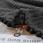 DISSA Fleece Blanket Twin Size – 60x80, Black - Soft, Plush, Fluffy, Fuzzy, Warm, Cozy – Perfect Throw for Couch, Bed, Sofa - with Pompom Fringe - Flannel Blanket