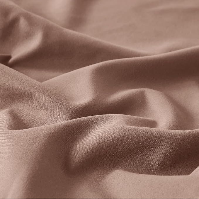 Bedsure Mocha Mousse Duvet Cover Twin/Twin XL Size - 2 Pieces Prewashed Cotton-Like Extra Soft Bedding Set, Includes 1 Twin Duvet Cover 68x90 Inches with Zipper Closure & 1 Pillow Sham, No Comforter