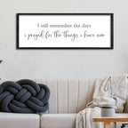 Surfapans Bible Verse Christian Wall Decor I Still Remember the Days I Prayed Sign 32"×12" Scripture Inspirational Quotes Living room Large Horizontal Religious Motivational Wall Hanging Art (Black)