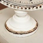 NIKKY HOME Vintage Table Clock with Beads, Silent Shelf Desk Top Clock Battery Operated Antique Design, Chic Home Decor for Fireplace Mantel, Desktop, Countertop, White