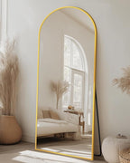 Suidia Arched Full Length Mirror, 58"x18" Floor Mirror Freestanding, Floor Standing Full Body Mirror with Stand for Bedroom, Hanging Leaning Mounted for Living Room Cloakroom, Gold