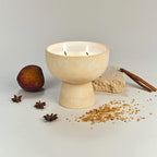 Blueme Calm Candle | Osmanthus & Sandalwood | 2 Wick - Refillable Wellness Candle with Essential Oils, Hand Finished & Poured Soy Wax Blend Ceramic Vessel, Natural Cotton Wicks | Medium 12 oz