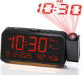 Roxicosly Projection Alarm Clock for Bedroom Ceiling, 118 dB Super Loud for Heavy Sleepers, 6.7" Large Digital Dimmable Display with Day Date Indoor Temp Humidity, Dual Alarms Adjustable Volume