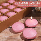 3 inch Floating Candles 30 Packs Pink Floating Candle for Centerpieces 8-9 Hours Floating Candles 3” Water Candles for Cylinder Vases, Pool, Wedding, Valentine's