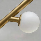 Fiqevs 5 Globe Floor Lamp for Living Room, Mid Century Modern Standing Lamp with Orb Frosted Glass Shade and 5 LED Bulbs, Elegant Tree Tall Lamp for Bedroom Office - Antique Brass/Gold