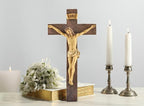 Artisan Flair Crucifix Wall Cross Resin Jesus Cross Statues Catholic Hanging Wall Decor (9.05 Inches)