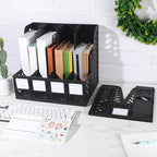 Glenmal 12 Pack Magazine Organizers Binder Organizer for Desk Plastic Vertical File Holder Magazine Racks Desk Accessories for Office, Home, or School (Black)