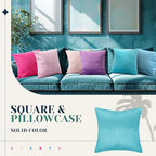 Pack of 6 Decorative Velvet Throw Pillow Covers Solid Square Soft Pillowcase Set Cushion Cases for Sofa Couch Bed Car Christmas Fall Home Decor 18 x 18 inch(Candy Color)