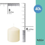 BOLSIUS 6 Ivory Pillar Candles Bulk - 3x4 Inches Candle Set - 40+ Hours Clean Burning - No Palm Oil - 0% Animal Fat - Premium European Quality - Unscented Dripless Restaurant Pillars