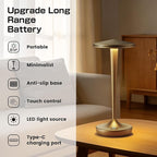 2 Pack Cordless Lamp Rechargeable LED Table Light,48Hrs Battery Operated Restaurant Table Lamp, Dimmable Potable Lamp with IP54 Waterproof for Dining,Outdoor Patio,Camping,Shower(2PBronze)