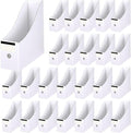 25 Pcs Cardboard Magazine File Holders Magazine Book Bin Box with Label Sticker Paper Organizer Storage Folder for Desk Shelves School Classroom Office Supplies(Classic,White)