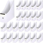 25 Pcs Cardboard Magazine File Holders Magazine Book Bin Box with Label Sticker Paper Organizer Storage Folder for Desk Shelves School Classroom Office Supplies(Classic,White)