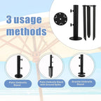 Patio Umbrella Stand Base,Heavy Duty Outdoor Umbrella Holder,Metal Grass Umbrella Ground Stake, Steel Outdoor Umbrella Base for Decks,Patios,Lawn,Docks