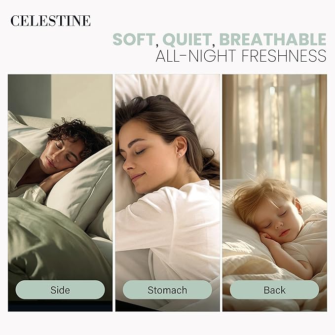 Celestine Queen Size Pillows Set of 4 – Soft Down Alternative Microfiber Filling, Plush White 20x28 Bed Pillows for Side and Back Sleepers, Breathable, Supportive, Machine Washable Pillow Set