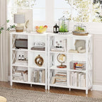 FATORRI 6 Cube Storage Organizer Shelf, Wood and Metal Cubby Bookshelf, Modern Cube Book Shelf (White Oak)