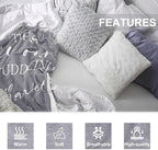 Pubrave Gifts for Her/Him/Girlfriend/Boyfriend/Wife/Husband, Anniversary Christmas Wedding Engagement Gifts for Couples/Women/Men, Romantic Couple Cuddling Blanket Grey 60x50in