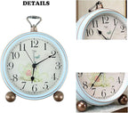 Maxspace 5.2in Desk Clock, Retro Silent Analog Clock Non-Ticking & Battery Operated with Quartz Movement,Clock Decor for Bedroom Living Room
