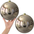 Champagne Gold 8.0" Extra Large Christmas Ornaments - Christmas Tree Decoration Balls Shatterproof Hanging Shiny Balls for Birthday Holiday Wedding Decorations Set of 2pcs