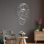 Man Face Metal Wall Art, Metal Line Wall Art, Wire Portrait of a Man, Abstract Modern Line Face, Modern Home Decor, Wall Sculpture Artwork, Best Gift for Him (Gold, 48 x 29 inches / 121 x 74 cm, metal wall art)