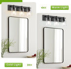 Espird Bathroom Vanity Light,3 Light Matte Black Light Fixture with Thickened Clear Glass Shade, 21 inch Modern Wall Sconce, Bathrooms Vanity Light Over Mirror for Bathroom