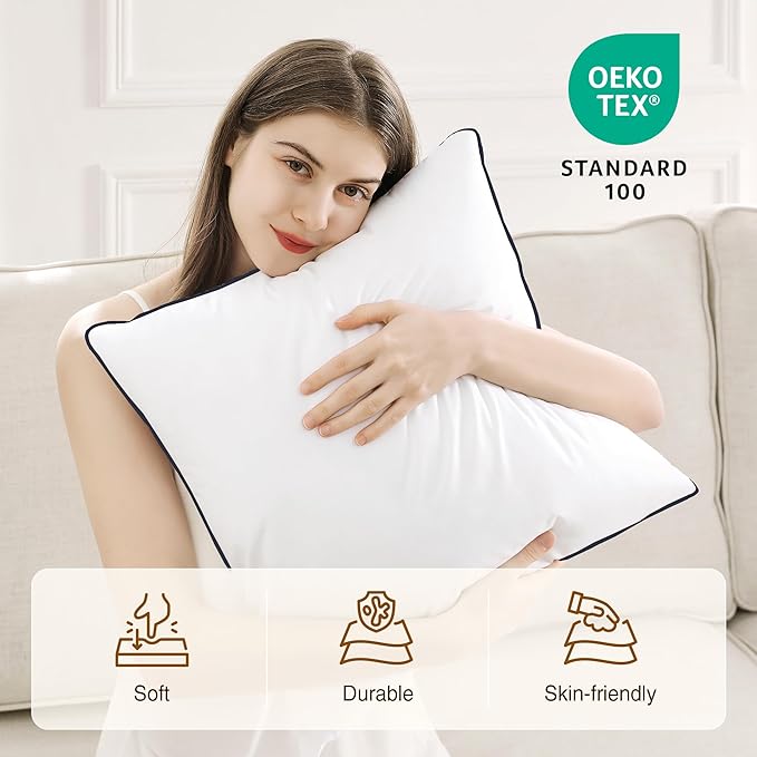 puredown® 20x20 Pillow Inserts Set of 2, Fluffy Overfilled Down Alternative Decorative Pillows, Soft Plush Throw Pillows for Couch, Sofa, Bed and Home Decor