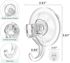 VIS'V Wreath Hanger, Large Suction Cup Wreath Hooks, Heavy Duty, 22 LB Capacity, Removable and Reusable, Clear, 6 Pcs