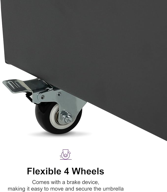 PURPLE LEAF Patio Umbrella Base WK4500 with 4 Lockable Wheels 1100 lbs High Capacity Heavy-Duty Cantilever Offset Steel Weighted Base