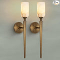 22in Gold Alabaster Wall Sconces Set of 2, Modern Brass Bathroom Sconce Light, Spanish Marble Wall Lamp, Hardwired LED Wall Lighting for Bedroom Living Room Staircase Hallway Dining Room