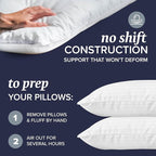 Beckham Hotel Collection Bed Pillows with Cooling Pillowcases for Hot Sleepers, Queen Size Sets of 2, Soft Down Alternative Pillow for Sleeping, Envelope Cases, White