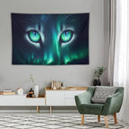 VUMIVI Cat Eye Galaxy Tapestry Mystical Northern Lights Starry Sky Abstract Aurora Art Magical Fantasy Decor Tapestry Wall Hanging for Living Room Bedroom Dorm Classroom Aesthetic Decor W60xL40in