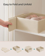 SONGMICS Drawer Organizer, Dresser Drawer Organizers, Set of 6, Foldable Fabric Storage Bins for Socks, Underwear, Bras, Ties, Scarves, Surmmer Sand URDZ006Y01