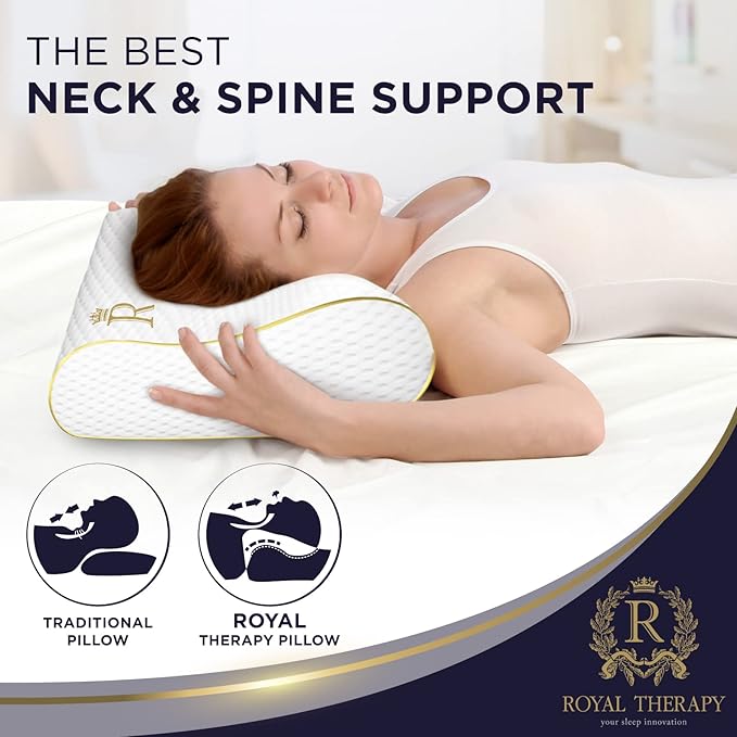 Royal Therapy 4-Layer King, Contour Pillow, Side Sleeper Pillow, Orthopedic, Neck Support, Neck Pain, Side Sleepers, CertiPUR-US