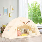 Bed Tent for Kid Twin Size Bed Canopy,Breathable Privacy Space Sleeping Drafty Room Dream Tents Indoor Play Tent Kid Sleep Tent（Beige,Twin）