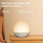 Sunrise Alarm Clock White Noise Machine: Natural Wake Up Light - Dimmable Clock with Bluetooth Speaker for Bedroom - 25 Sleep Sounds for Baby Adults Kids Cocoa