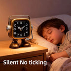 YOUKI Retro Steampunk Style Robot Table Clock,Industrial Style Desk and Shelf Clocks,Decorative Battery Operated,Silent Non-Ticking Clock for Office, Living Room or Bedroom