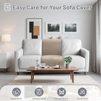 Recliner Sofa Covers 100% Waterproof Velvet L Shape Recliner Couch Covers for Dogs Pets Washable Anti Slip 1 Additional Couch Cover for Reclining Couch (Additional Seat, Khaki)