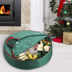 Primode Heavy Duty Christmas Wreath Storage Bag 48" - Handles Made Of Durable 600D Oxford Polyester Material Storage Bag Extra Large 48” Holiday Wreaths Container (Green)