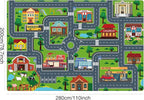 Kids Car Playmat, Kids Rug for Playroom Car Mat Town City Road Traffic Rugs, Play Mat for Floor, Extra Large Boys Kid Car Track Play Rug (Style Four, 110.2 X 78.7 INCH)