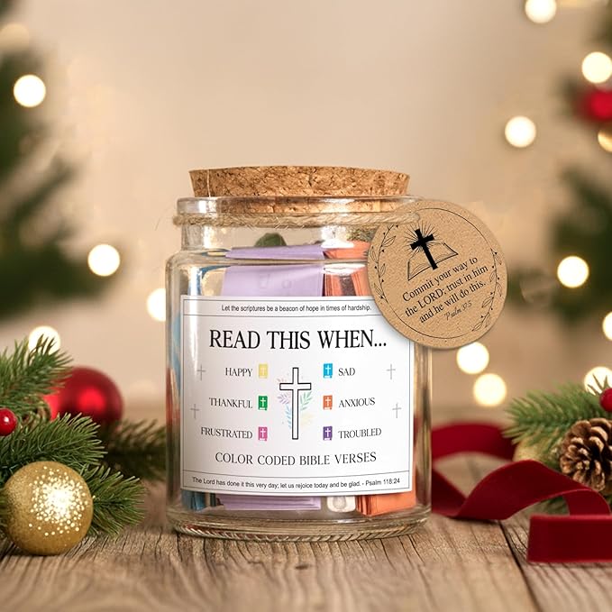 NewEleven Valentines Day Gifts For Women - Christian Gifts For Her, Friends - Thanksgiving Gift, Inspirational, Birthday Gift From Bestie, Family, Coworker - Bible Verse Jar