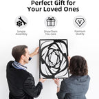 4 Pieces Black Abstract Metal Wall Art, Modern Minimalist Matte Wall Decor, 3D Textured Wall Sculptures, Black and White Wall Art for Living Room Bedroom Bathroom Study Office (15.7 x 10.6inch) (Abstract)